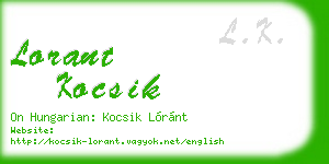 lorant kocsik business card
