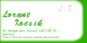 lorant kocsik business card